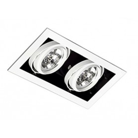 Empotrable doble cuadrado orientable de techo Faro Barcelona GINGKO-2 03030201 Blanco 