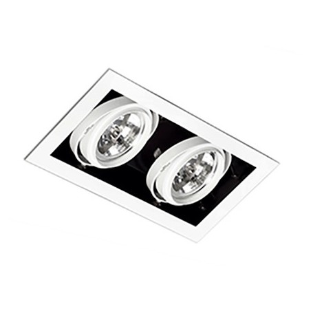Empotrable doble cuadrado orientable de techo Faro Barcelona GINGKO-2 03030201 Blanco 