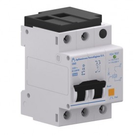 Interruptor automatico +Limitador sobretensiones permanentes y transitorias Aplicaciones Tecnologicas AT-9071 2 Polos 25A