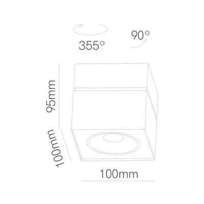 Luminaria Led decorativa superficie 14w BENEITO FAURE RUBYC 5070 Negro