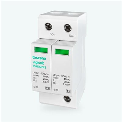 Protector sobretensiones tipo 1+2 TOSCANO FV2-600/2 750 Ucpv 10003477