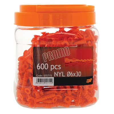 Taco nailon NYL SPIT 055715 6X30 (Bidon 600 unidades)