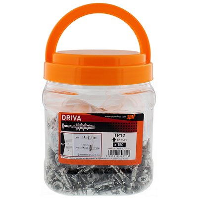 Bidón 150 anclajes autorroscantes DRIVA para yeso/cartón TP12 SPIT 060171