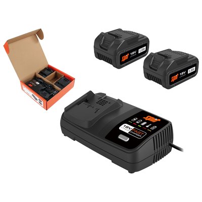 Kit Cargador de baterias 18V SPIT 054548 con 2 baterias 18v a 5Ah