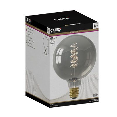 Bombilla Led regulable CALEX 1001001100 E27 Globe G125 4W 1800K Titanium