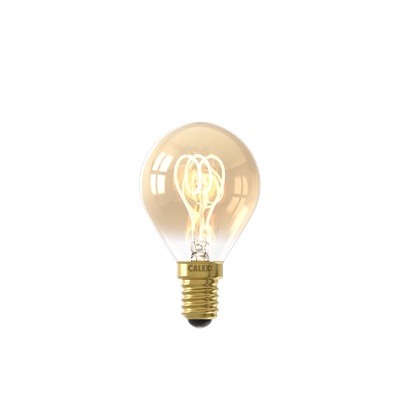 Bombilla Led Filamento espiral regulable CALEX 1001002700 E14 P45 2,5W Dorada