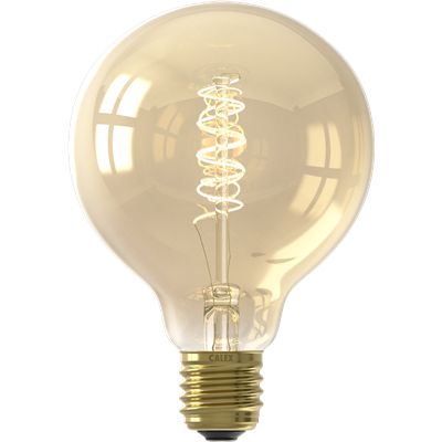 Bombilla Led filamento flexible atenuación 3 pasos CALEX 1001003400 E27 G95 5,5W Dorada