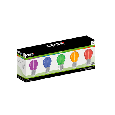 Pack 5 Bombillas Led CALEX 473434 E27 1W Blue, Purple, Green, Red y Orange