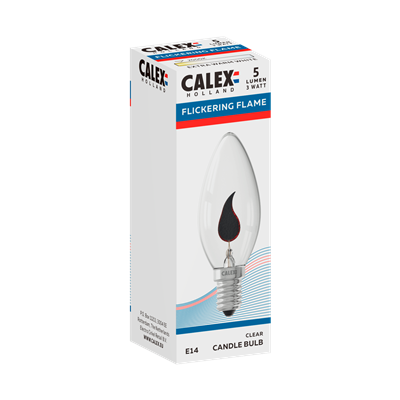 Bombilla incandescente CALEX 439632 240V 3W E14 B35 Vela llama incandescente