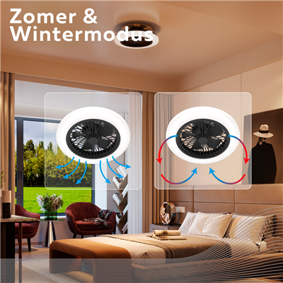 Lampara y ventilador de techo inteligente 50cm CALEX 5501000400 negro