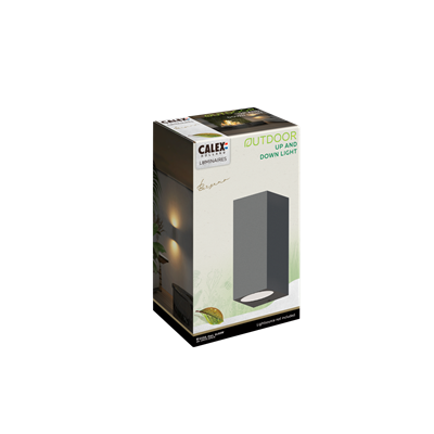Aplique de pared exterior UP & DOWN IP54 2xGU10 CALEX 4301000800 Gris
