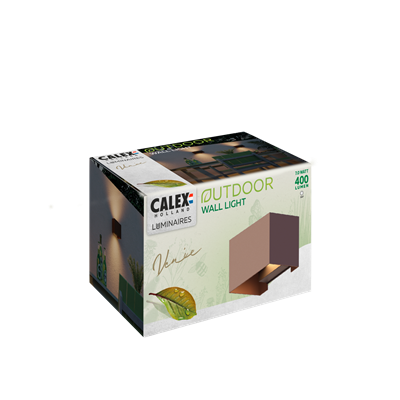 Aplique de pared UP & DOWN exterior rectangular CALEX 7001000700 Óxido