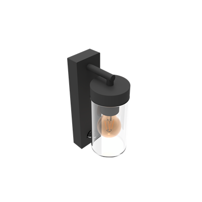 Aplique de pared exterior Perugia E27 sensor movimiento CALEX 4301001600 Negro