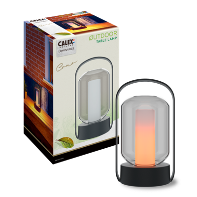 Lámpara de sobremesa efecto llama portátil con batería CALEX 4301002500 Negro