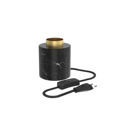 Lámpara de sobremesa Marmol redonda E27 CALEX 3001000600 Negro