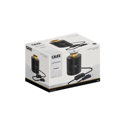 Lámpara de sobremesa Marmol redonda E27 CALEX 3001000600 Negro