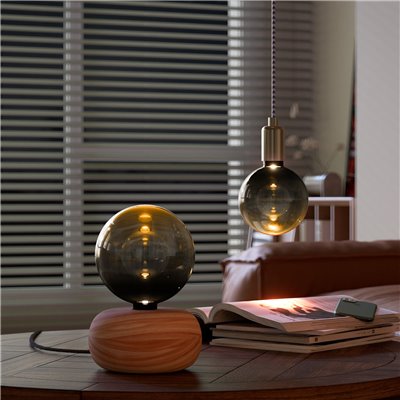 Lámpara de sobremesa redonda E27 CALEX 3001001700 Madera