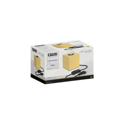 Lámpara de sobremesa cuadrada E27 CALEX 3001000200 Dorada