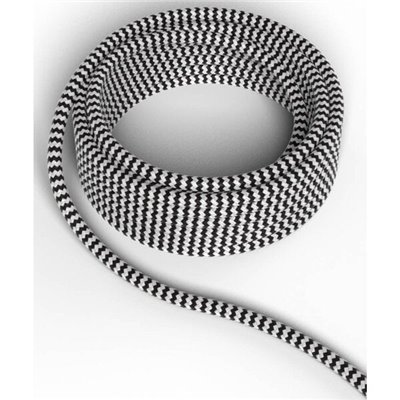 Cable decorativo textil CALEX 940244 2x0.75mm2 1.5MT Negro/Blanco