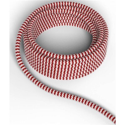 Cable decorativo textil CALEX 940234 2x0.75mm2 1.5MT Rojo/Blanco