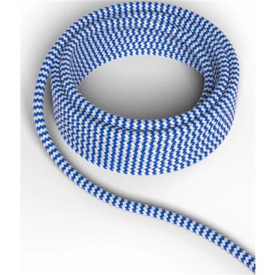 Cable decorativo textil CALEX 940236 2x0.75mm2 1.5MT Azul/Blanco