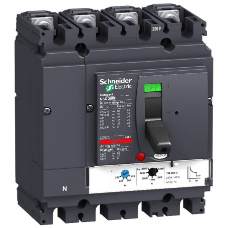 Interruptor automático Schneider Electric LV431650 Compact NSX250F  TMD 250 A  4 polos 4R