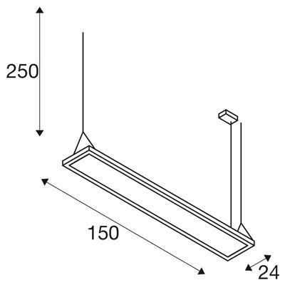 Luminaria de suspensión WORKLIGHT PRO 150 4000K 59W 150cm SLV 1007473 Gris