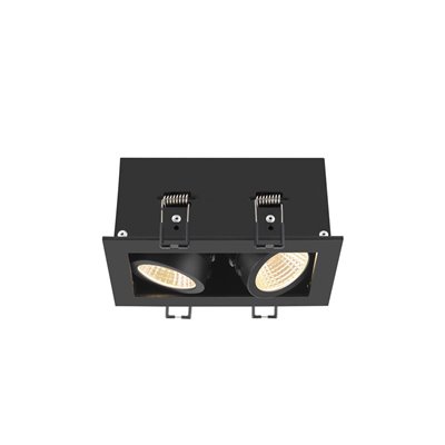 Luminaria empotrable techo KADUX double 3000K 38º IP20 SLV 1007559 Negro cuadrado