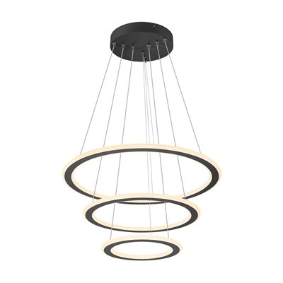 Luminaria Led de suspensión ONE FLAT triple 300cm 2,7-3K Dali SLV 1007701 Negro