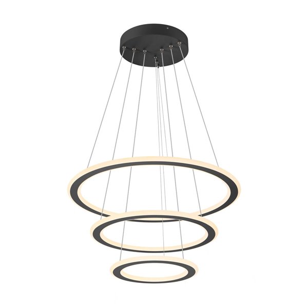 Luminaria Led de suspensión ONE FLAT triple 300cm 2,7-3K Dali SLV 1007701 Negro