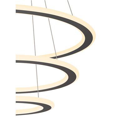Luminaria Led de suspensión ONE FLAT triple 300cm 2,7-3K Dali SLV 1007701 Negro