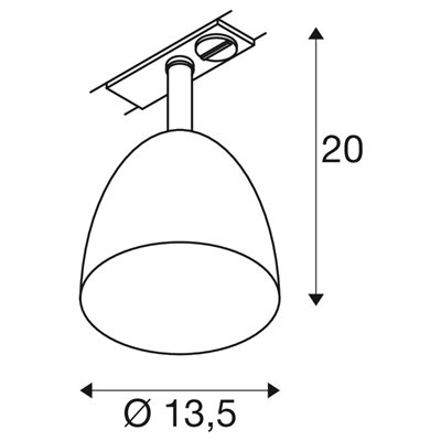 Proyector carril PARA CONE 14 GU10 1Ph SLV 1008053 Blanco/Oro