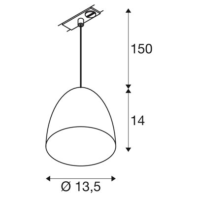 Proyector carril de suspensión PARA CONE 14 GU10 1Ph SLV 1008059 Blanco/Oro