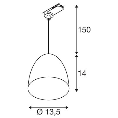 Proyector carril de suspensión PARA CONE 14 GU10 3Ph SLV 1008062 Blanco/Oro