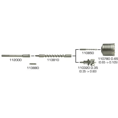 Cabeza D45 Kit turbo con vástago SPIT 110340