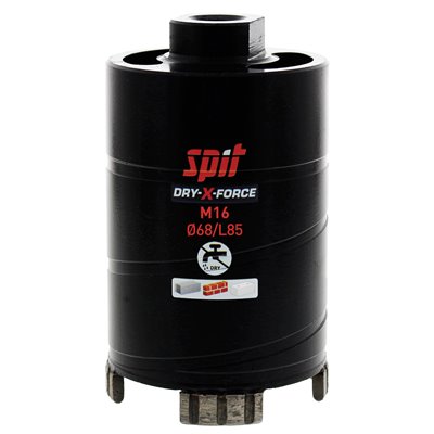 Corona para seco M16 D.82x85 con aspiración de polvo DRY X-FORCE SPIT 654761