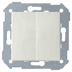 Conjunto semi-montado de conmutador doble+tecla 8200397-090 blanco mate Simon 82 Concept