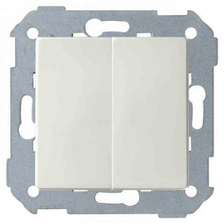 Conjunto semi-montado de conmutador doble+tecla 8200397-090 blanco mate Simon 82 Concept