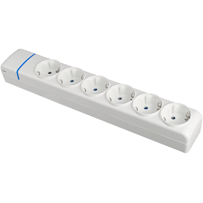Base múltiple de 6 tomas 2P+T, 16A 250V sin cable serie Ion SOLERA 8006P