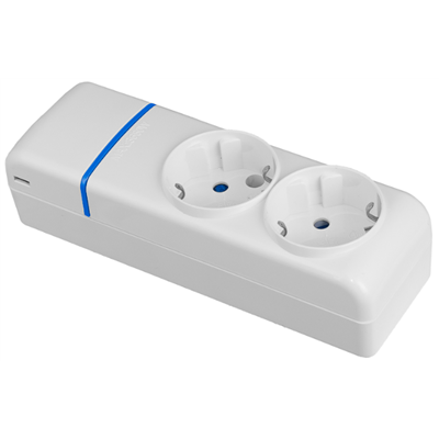 Base múltiple de 2 tomas 2P+T, 16A 250V sin cable serie Ion SOLERA 8002P