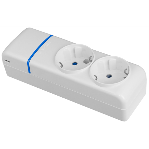 Base múltiple de 2 tomas 2P+T, 16A 250V sin cable serie Ion SOLERA 8002P