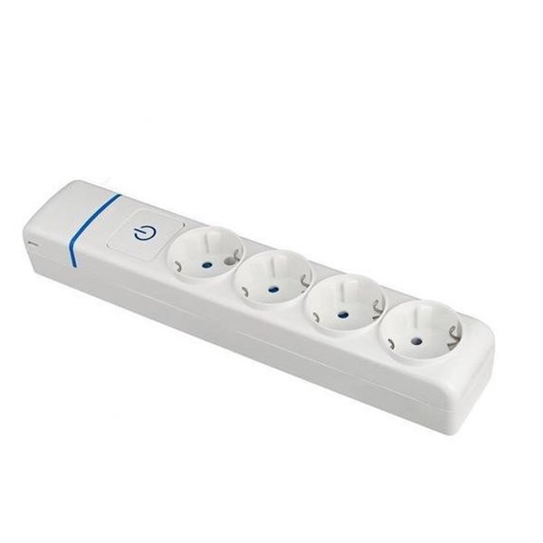 Base múltiple de 4 tomas 2P+T, 16A 250V sin cable con interruptor serie Ion SOLERA 8004PIL