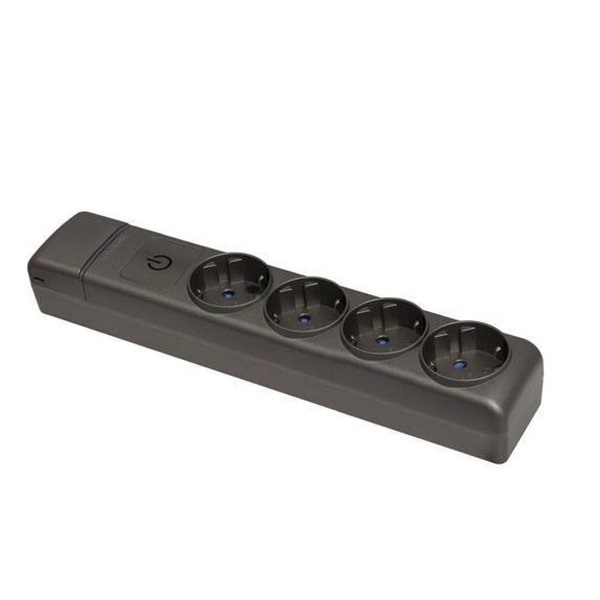 Base múltiple de 4 tomas 2P+T, 16A 250V sin cable con interruptor serie Ion SOLERA 8004PILNG
