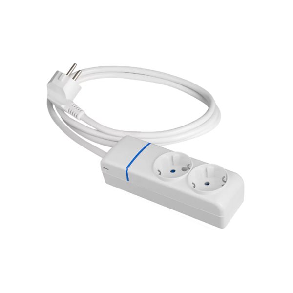 Base múltiple de 2 tomas 2P+T, 16A 250V cable 1,5m serie Ion SOLERA 8012P