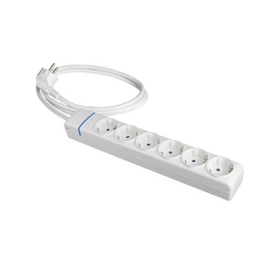 Base múltiple de 6 tomas 2P+T, 16A 250V cable 1,5m serie Ion SOLERA 8016P