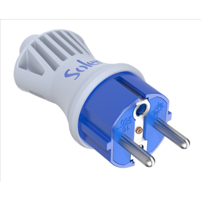 Clavija 2P+T 16A 250V elastómero blanco IP44 SOLERA 5706CKB