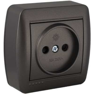 Base fija 2P 16A 250V de superficie serie Mural SOLERA MUR07NGU Grafito