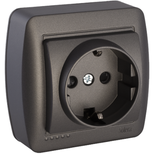 Base fija 2P+T 16A 250V de superficie serie Mural SOLERA MUR60NGU Grafito