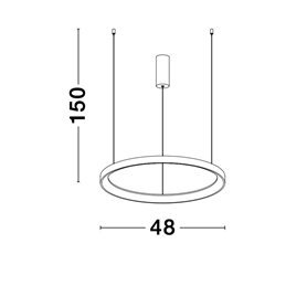Luminaria Led colgante suspension NOVA LUCE PERTINO NL-9853682 Negro D48