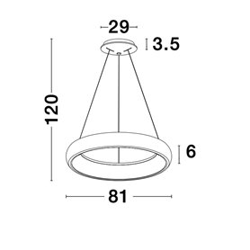Luminaria Led colgante suspension NOVA LUCE ALBI NL-8105604D Negro D81